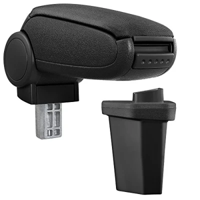 Image de [pro.tec] Accoudoir central avec compartiment rembourré de tissu noir