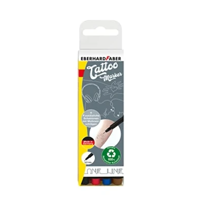 Image de Eberhard Faber 559505 Set de crayons tatouage One Line, 4 dans un étui plastique avec pochoirs