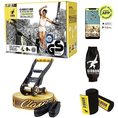 Image de Gibbon Slacklines Classic Line avec Set de Slackline M Jaune