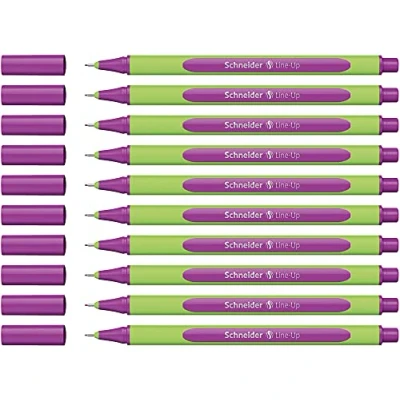 Image de Schneider 191020 Fineliner Line Up (épaisseur de trait 0,4 mm, en plastique biosourcé) électrique violet, Lot 10