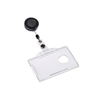 Image de EUROPEL Porte badge sécurisé en PVC transparent dur, Longueur cordon: 80cm, Pour format 54x85mm, 121288, Lot de 10