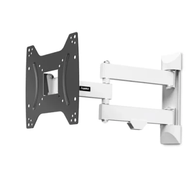 Image de Hama Support Mural TV Inclinable Pivotant Extensible Garantie 10ans (TV 19 à 48 Pouces, VESA jusqu&#039;à 200 x 200, 180, 3 articulations, Extensible, Cache Cables, Chevilles Fisher) Blanc Noir