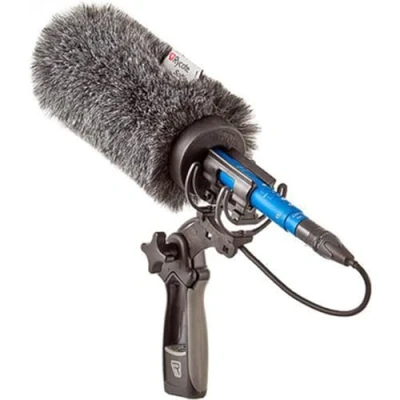 Image de Rycote 033352 Kit Softie Bonnette à poils, Suspension lyre, poignée, trou 19 22mm, long. 180mm