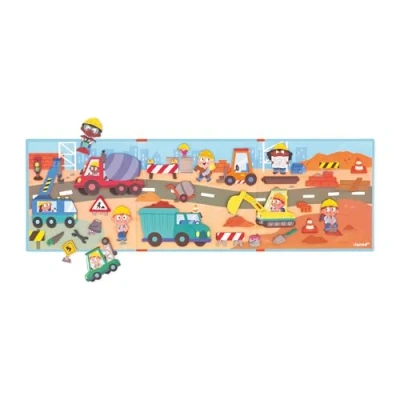 Image de Janod Magnéti&#039;Stories Chantier Jeu Éducatif Magnétique 30 Aimants Jouet Enfant en Carton FSC Développe Imagination et Motricité Fine Dès 3 Ans,J05454