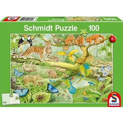 Image de Schmidt Dieren IN DE Jungle Puzzle pour enfants, Taille: One Size, Multi coloured