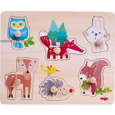 Image de HABA Inlegpuzzel Bosdieren Jouet en bois pour enfants, Taille: One Size, Multi coloured