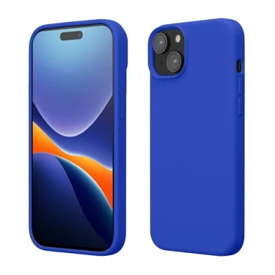 Image de kwmobile Coque pour iPhone 15 Plus Housse de téléphone Fine en Silicone avec Surface Douce et Anti Choc Bleu Baltique
