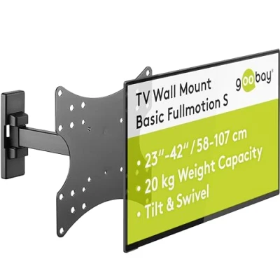 Image de Support mural Goobay Full Motion S pour TV de 23&#039; à 42&#039; pivotant et inclinable