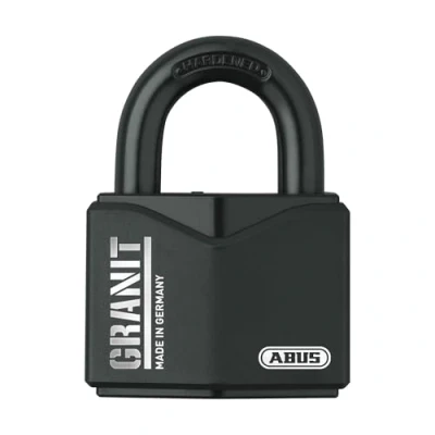 Image de ABUS Cadenas En granit 37/55 pour une utilisation extérieur acier spécial trempé Clé Avec lumière LED cylindre à disque Plus Niveau de sécurité 10 Noir