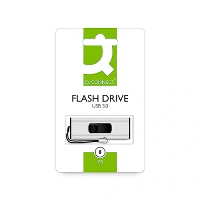 Image de Q Connect Clé USB 3.0 Slider 8 Go Argent/Noir