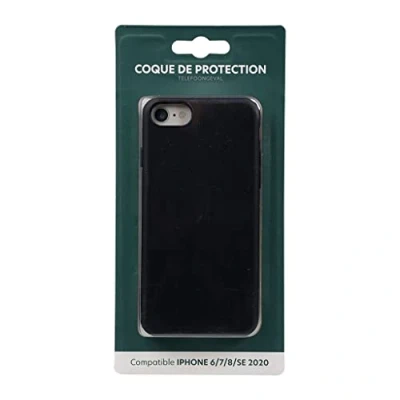 Image de itense Coque Soft Noire Compatible IPhone 6/7/8/SE2020 Souple Protection Résistante &amp; Légère Protège des Chocs Rayures Pratique Facile à Nettoyer Aspect: Silicone