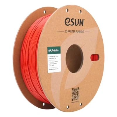 Image de eSUN Amélioré PLA Mat Filament 1.75mm, Imprimante 3D Matte, Couleur Sans Brillance, Texture Givrée, 1KG Bobine (2.2 LBS) d&#039;impression pour 3D, Rouge Foncé
