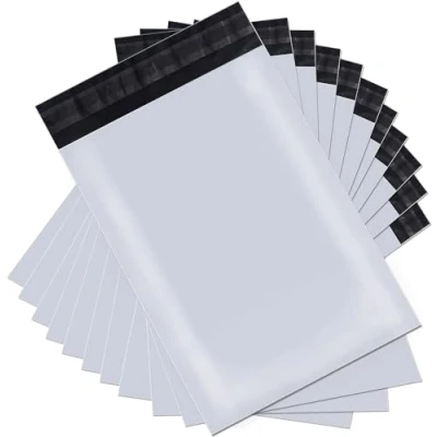 Image de newlng Emballage Colis Vinted 200pcs Enveloppe Plastique Expedition 32X45cm /12.6X17.7&quot;in Pochette Envoie Blanc Opaque/étanche Et Résistant à L&#039;humidité