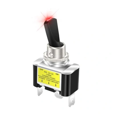 Image de ASW 07D 2 Interrupteur à bascule pour voiture, 12 V 30 A, éclairage LED rouge uniquement V, SPST marche/arrêt, positions, 3 pôles, voitures, camions, bateaux