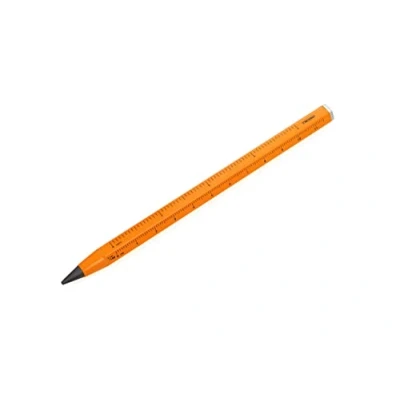 Image de TROIKA Construction Endless PEN20/NO Crayon multitâche avec pointe d&#039;écriture sans fin durable règle en centimètres et pouces astuce échangeable aluminium, métal néon orange