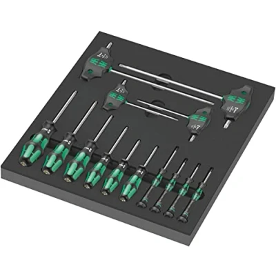 Image de Wera 05150103001 Insert en mousse 9712, jeu de tournevis TORX® HF 1, 14 pièces