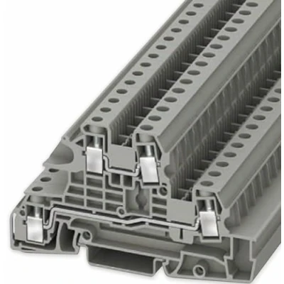 Image de PHOENIX CONTACT UTI 6 L/L Lot de 50 bornes d&#039;installation avec raccord à vis 4 Nombre connecteurs AWG 24 8 mm² Gris
