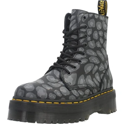 Image de Dr. Martens Jadon Distorted Leopard S Backhand Bottines à plateau, Femme, Taille: 38, Black Cuir