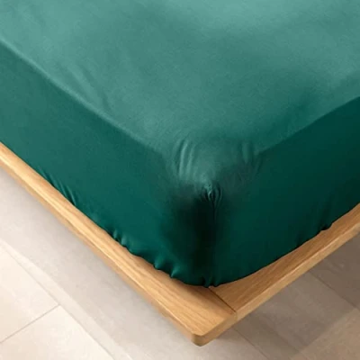 Image de douceur d&#039;intérieur, Drap Housse (160 x 200 cm) Biolina Emeraude, 100% Coton Bio