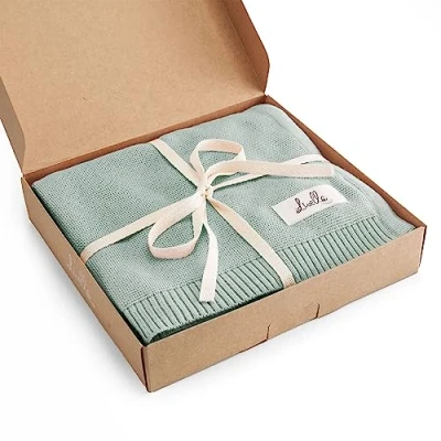 Image de Livella Couverture Bébé 100% Coton Biologique, en Tricot de Qualité Supérieure, Super Douce et Respirante, Parfaite pour la Peau Sensible Bébé, Certifiée Oeko TEX Standard 100 GOTS