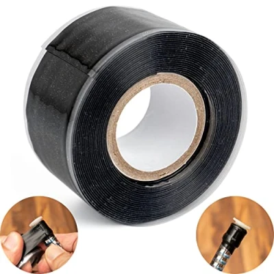 Image de ruban isolant et auto amalgamant, l 3 mètres x 25 mm H 0,5 mm, Moyenne tension, soudé, Étanche à l&#039;UV, á l&#039;air l&#039;eau, Rubans de réparation en silicone, agrippante, etanchéité