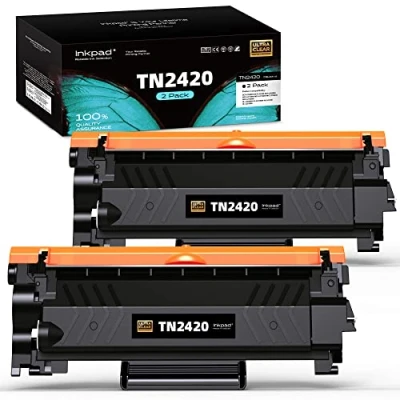 Image de TN2420 Toner Cartouche de Compatible pour Brother TN2410, DCP l2530DW MFC L2710DW L2710DN L2730DW L2750DW HL L2370DN L2375DW (2 Noir)