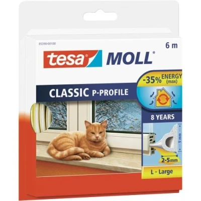 Image de Tesa 05390 00101 00 Calfeutrer Portes et Fenêtres Profil P Comble espaces Moyens Joint d&#039;Isolation, en Caoutchouc pour Marron 6 m x 9 mm 5,5