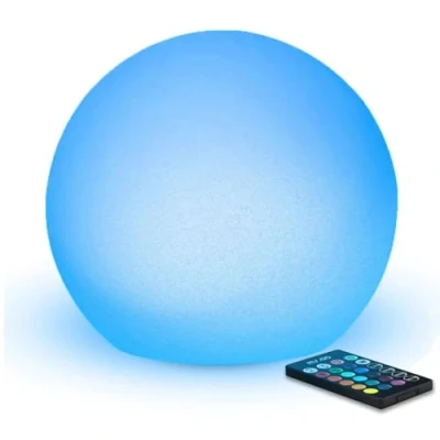 Image de MR.GO 8&quot; LED Boule Lumineuse Sphère Lampe Changement de Couleur Lumière d&#039;ambiance avec Télécommande, 16 RGB Couleurs Dimmables, Rechargeable Veilleuse pour Maison Éclairage et Décor