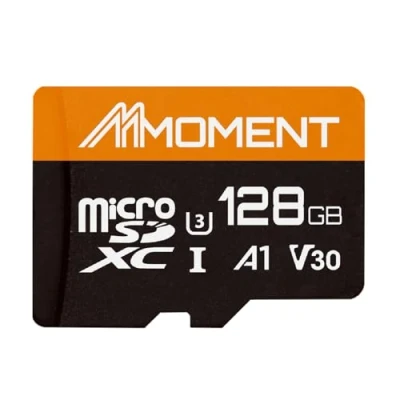 Image de MMOMENT Carte Micro SDXC, 128Go A1, UHS I, U3, Classe 10,Adaptateur SD Inclus, jusqu&#039;à 95 Mo/s en Lecture et 45 écriture