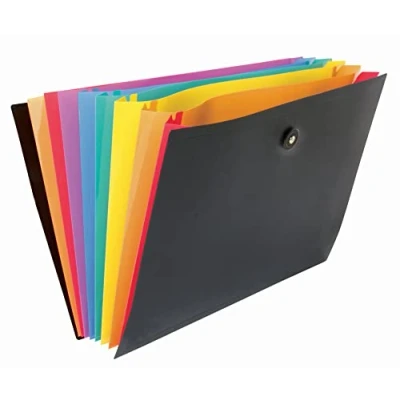 Image de VIQUEL Trieur horizontal RAINBOW 8 compartiments en polypropylène 8/10, noir intérieur multicolore