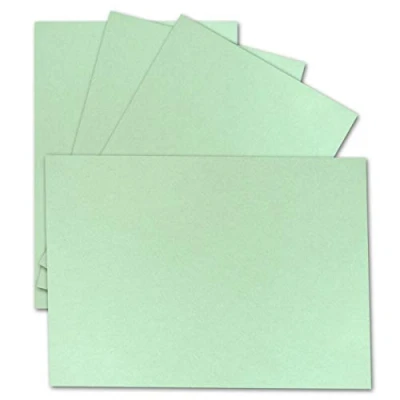 Image de Lot de 50 cartes simples, format A6, 10,5 x 14,8 cm, 240 g/m², vert menthe, carton d&#039;argile, papier bricolage, postales vierges