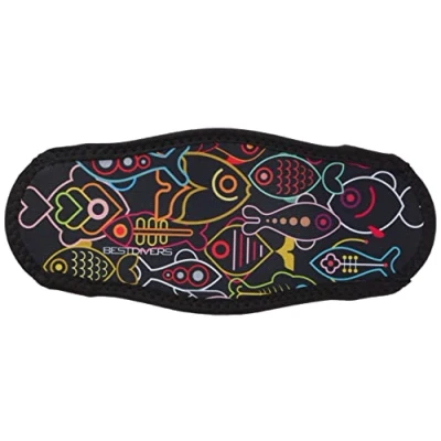 Image de Best Divers Sangle Masque en Néoprène, double feuille, poissons, Mixte Adulte, multicolore, Taille unique