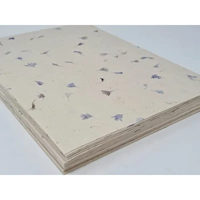 Image de Lokta Lot de 20 feuilles papier Népalais fait à la main sans acide Bleu Format A4