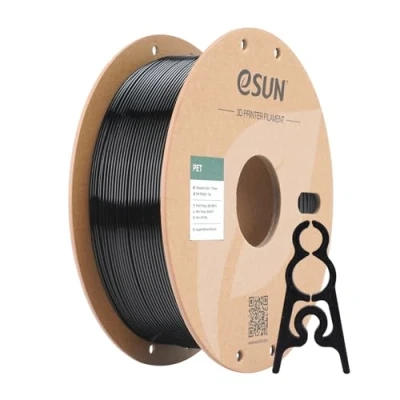 Image de eSUN Filament PET 1.75mm, Haute Résistance, Bobine de 1KG (2.2 LBS) d&#039;Impression 3D pour Imprimantes 3D,Noir