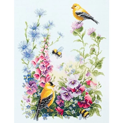 Image de Magic needle 130 031 ZW Sommerlied Kit de point croix avec motif compté Zweigart Edition, coton, multicolore, 31 x 40 cm