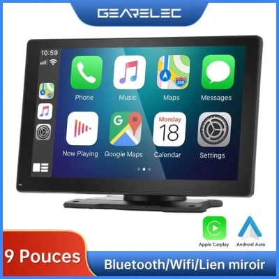 Image de GEARELEC Autoradio 9 Pouces avec CarPlay Android Auto WiFi Bluetooth USB Lien Miroir