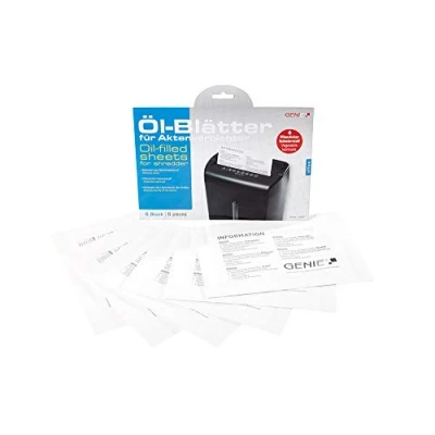 Image de Genie Lot de 6 kits d&#039;entretien (papier à huile et kit nettoyage pour destructeur documents, convient tous les types coupe, appareils, fabricant)