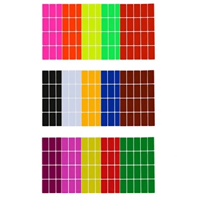 Image de Rectangulaire couleur étiquettes 4 X 1,9 cm 15 couleurs combo Rectangle Code Stickers en (40 mm 19 mm) par Royal Vert 300