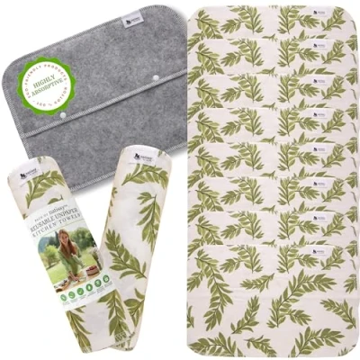 Image de Essuie Tout Lavable Rutilisable; Paquet de 10 Sopalin Reutilisable en Coton MADE IN EU; Rouleau; Tissu; Rouleau Papier Absorbante