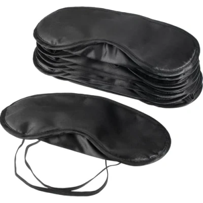 Image de 10 Pièces Masque de Sommeil Shade Cover pour les Yeux avec Tampon Nez, Noir