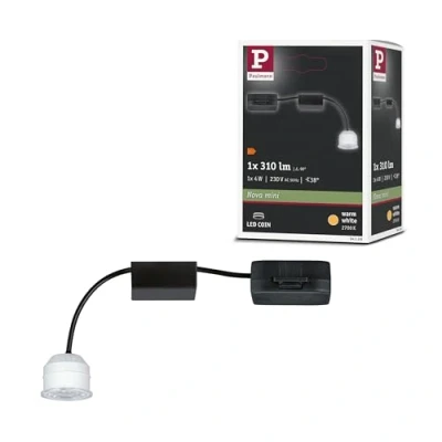 Image de Paulmann 94306 Spot encastré LED Nova mini Plus Coin individuel rond incl. 1x4 watts pour plafond Clair Lampe encastrée Blanc chaud 2700 K