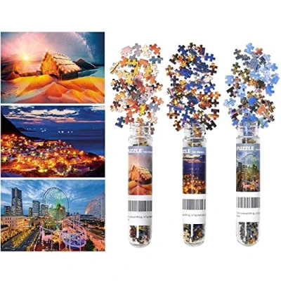 Image de Lot de 3 Mini Puzzles 150 pièces pour Adultes 15,2 x 10,2 cm Jouets Divertissement la Maison décoration d&#039;intérieur