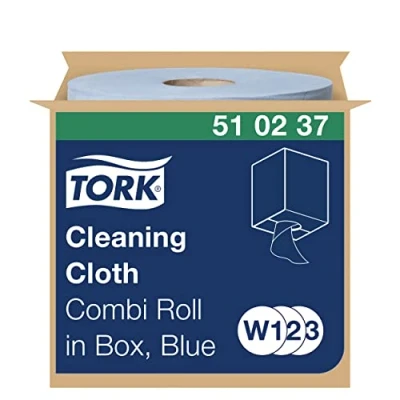 Image de Tork Chiffon de nettoyage bleu W1/2/3, utilisation répétée, 1 x 400 chiffons, 510237, 152 m