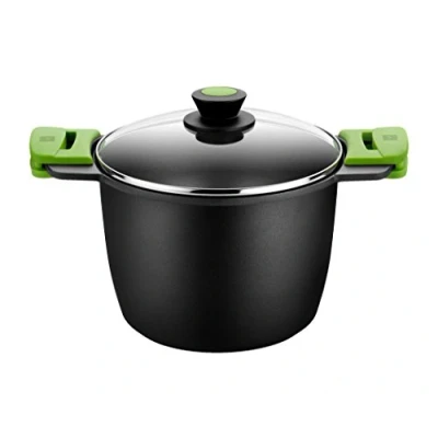 Image de BRA Prior Marmite 20 cm avec Couvercle, Fonte D&#039;Aluminium, Ainadhésif Teflon Innovations sans PFOA, Anses en Silicone Démontables, Tous Feux Dont Induction