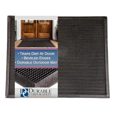 Image de Durable Corporation Heavy Duty en caoutchouc Bout Tapis d&#039;entrée, pour l&#039;extérieur, 24&quot; x 32&quot;, noir, 1