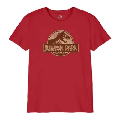 Image de Jurassic Park « Poster » BOJUPAMTS041 T Shirt Garçon, Rouge, Taille 12 Ans