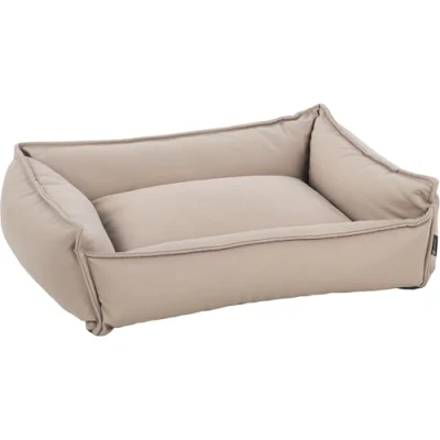 Image de Flamingo Panier pour Chien Odet Cuir Style et Confort Rectangle Beige foncé 65x50x20cm Housse Amovible avec Fermeture éclair Fond Anti dérapant