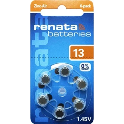 Image de Renata zA 13 60 piles pour appareils auditifs 310 mAh 1,4 v