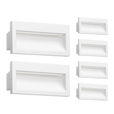Image de ledscom.de 6 pièces LED encastrées au mur NOLA, downlight pour l&#039;extérieur, IP54 mat, 140 x 70mm, blanc chaud