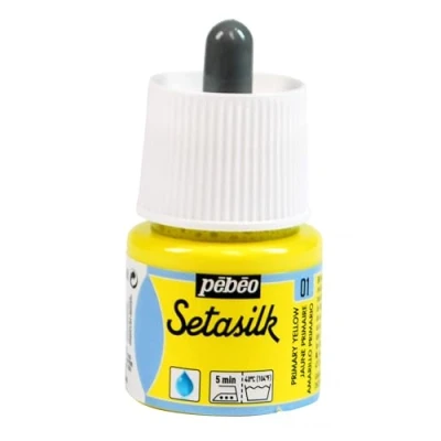 Image de PEBEO Flacon Setasilk Jaune 45 ml Peinture sur soie Bouchon Pipette de Couleur Primaire
